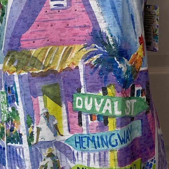 ELLEN NEGLEY Womens Small Printed Summer Top - Picture 2 of 8